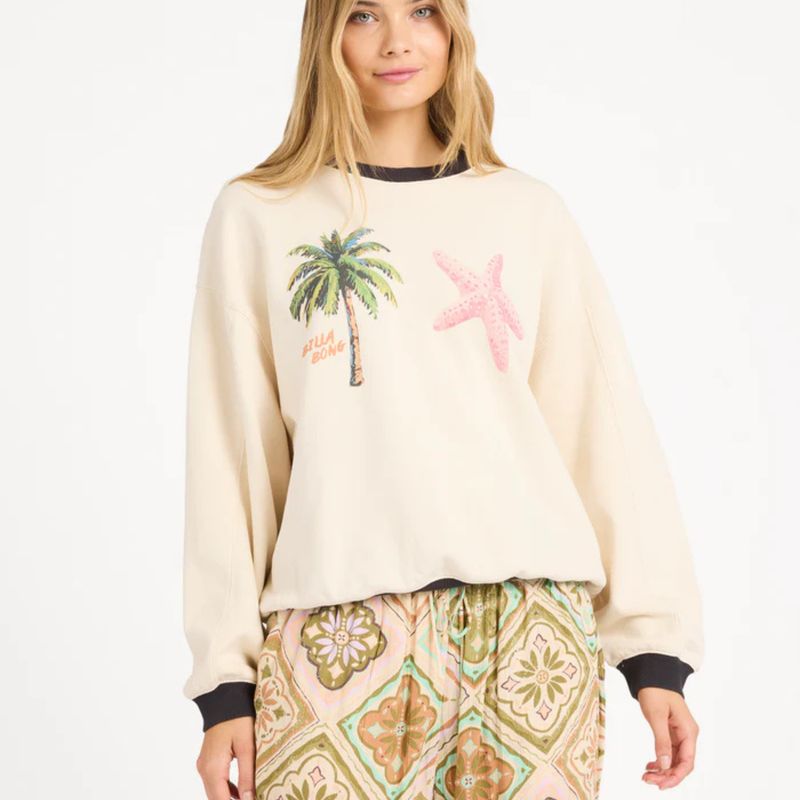 BILLABONG WOMENS FUN PARADISE KENDAL CREW - WHITECAP