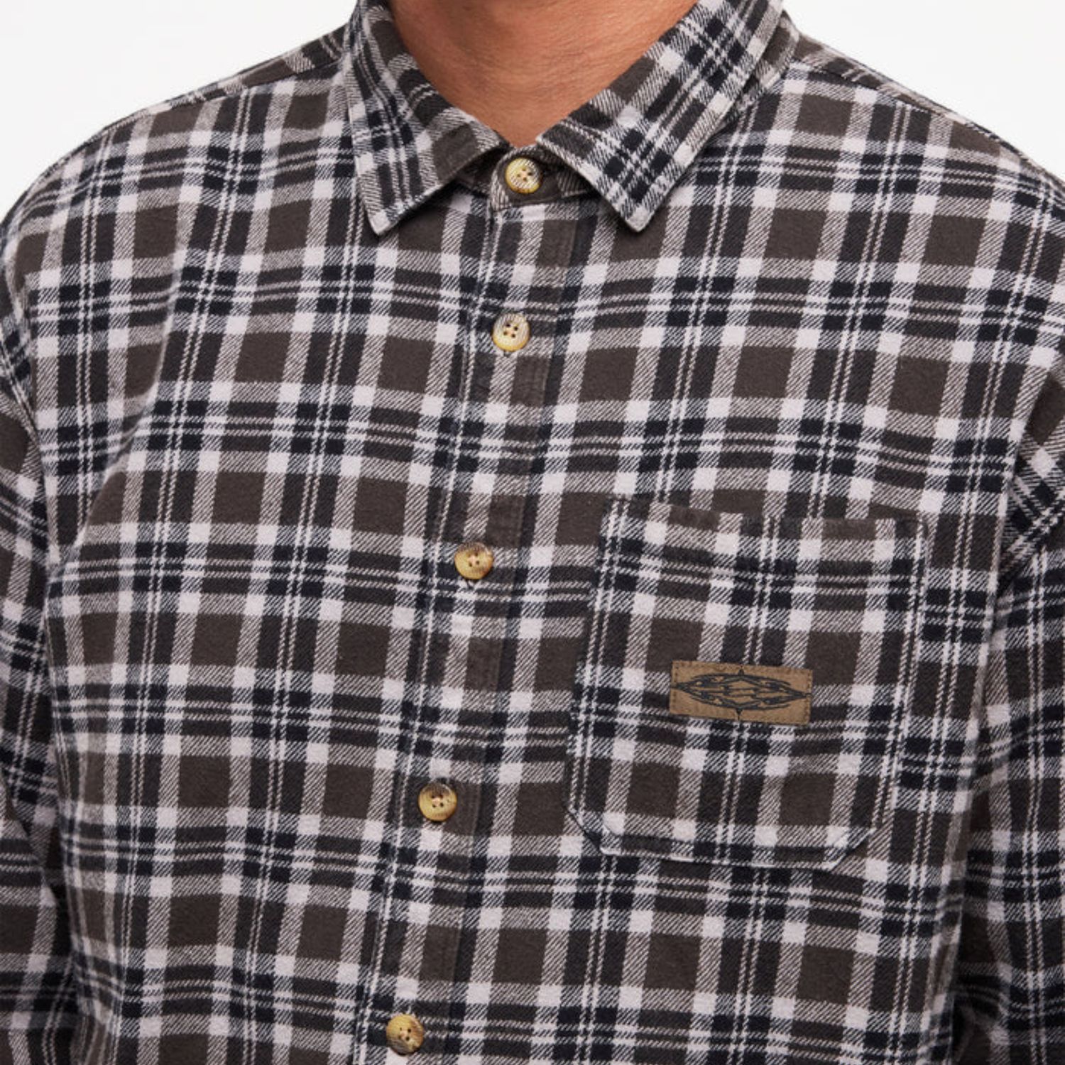 BILLABONG MENS IMMORTAL LS FLANNEL SHIRT - BLACK