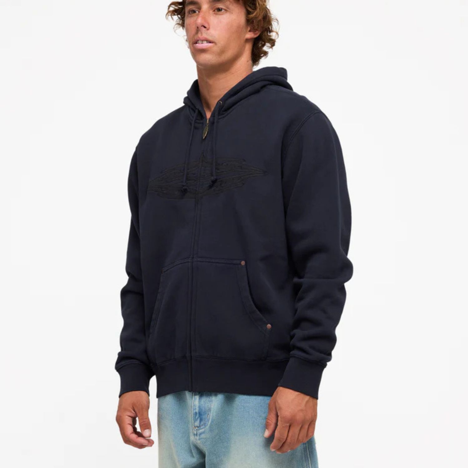 BILLABONG MENS IMMORTAL DIAMOND ZIP THRU POP HOOD - BLACK