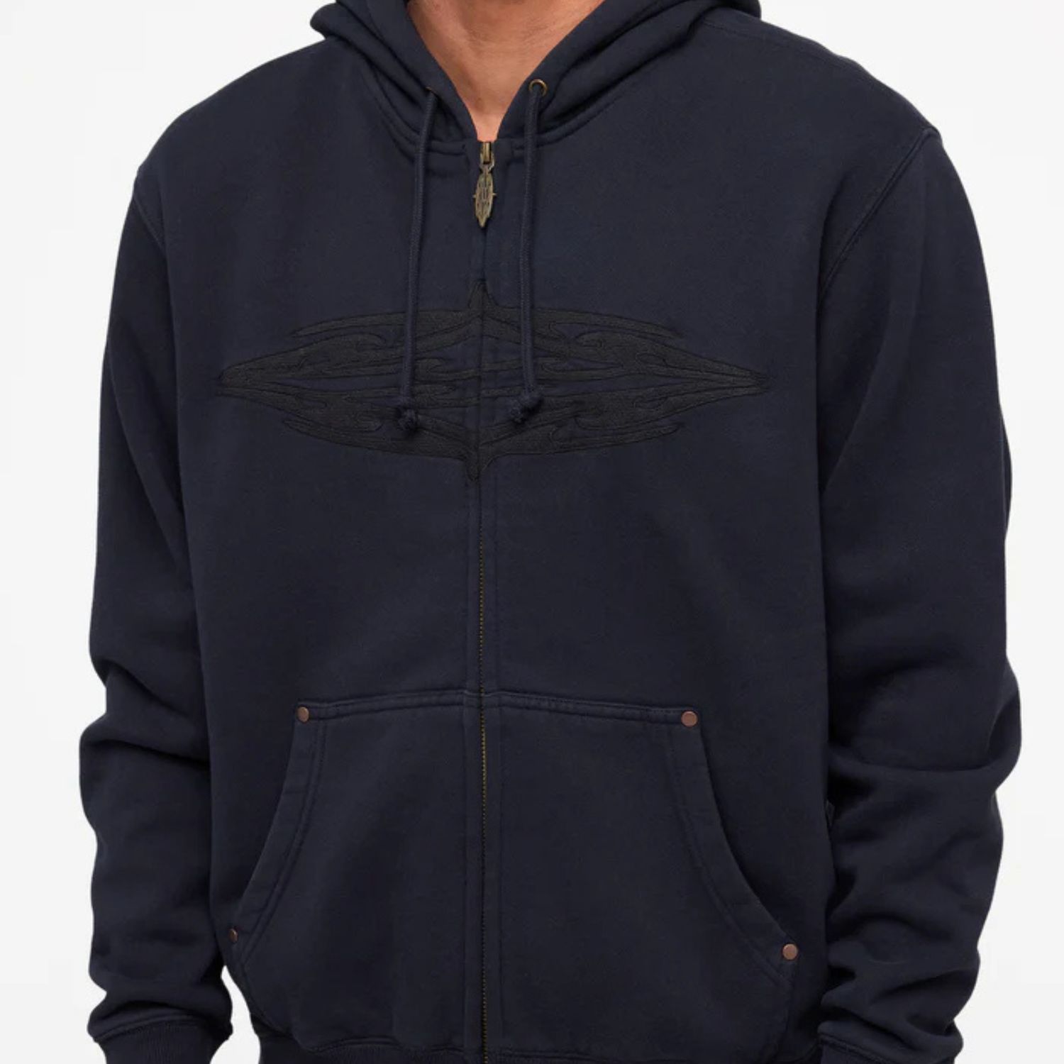 BILLABONG MENS IMMORTAL DIAMOND ZIP THRU POP HOOD - BLACK