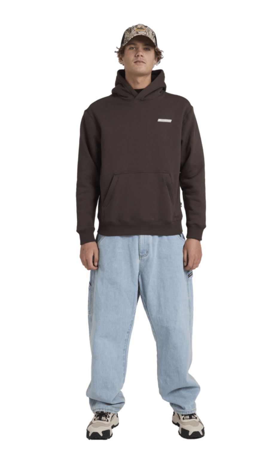 BILLABONG MENS ADIV SLANT POP HOOD- CHOCOLATE