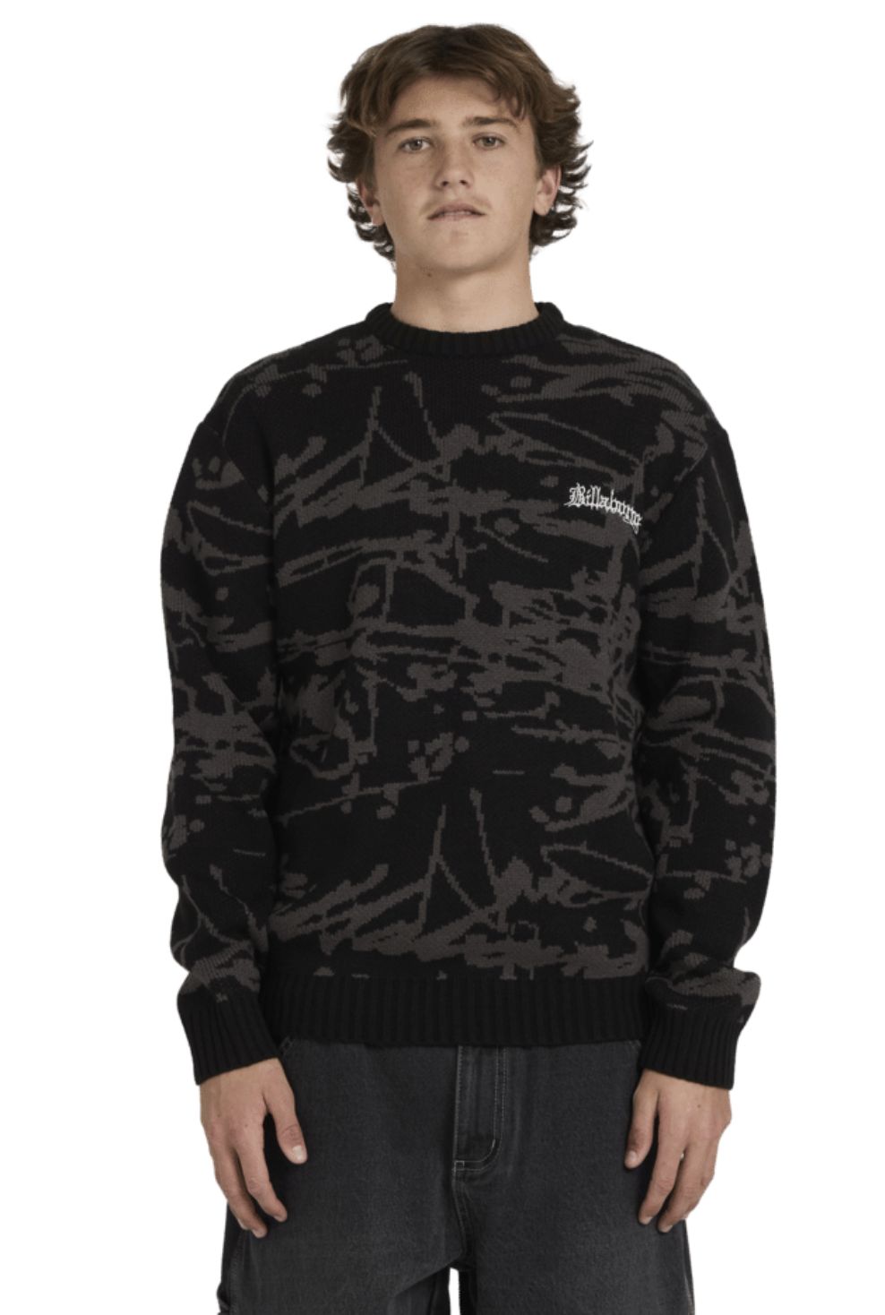 BILLABONG MENS IMMORTAL KNIT SWEATER - BLACK