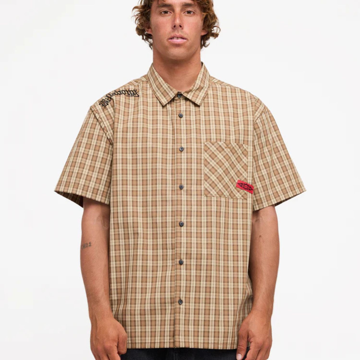 BILLABONG MENS IMMORTAL MOGUL SS TEE - GRAVEL