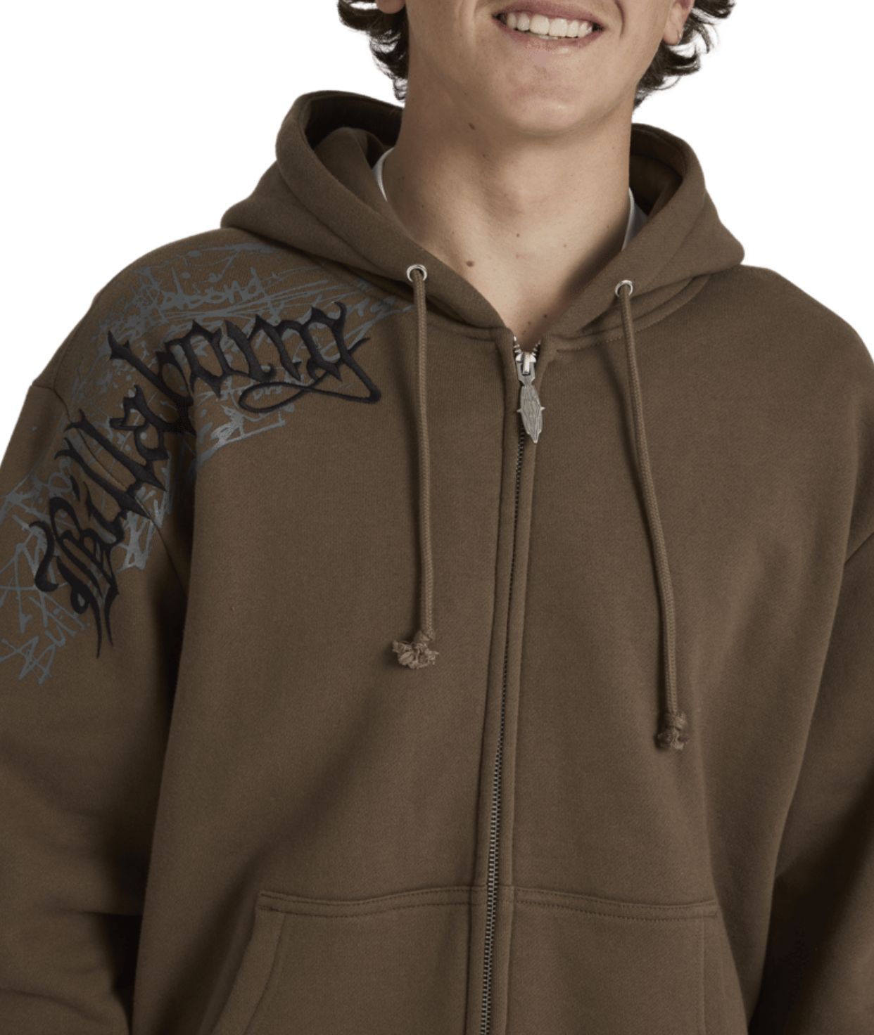 BILLABONG MENS IMMORTAL BLAST ZIP THRU HOOD - GRAVEL
