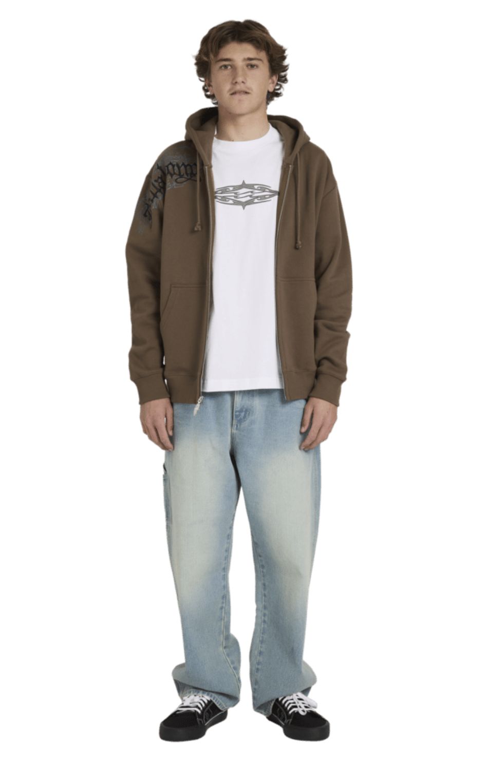 BILLABONG MENS IMMORTAL BLAST ZIP THRU HOOD - GRAVEL