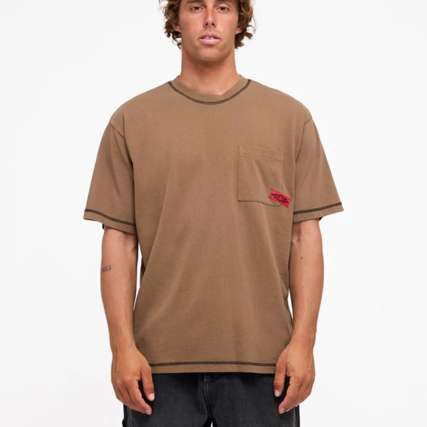 BILLABONG MENS IMMORTAL POCKET SS TEE - GRAVEL