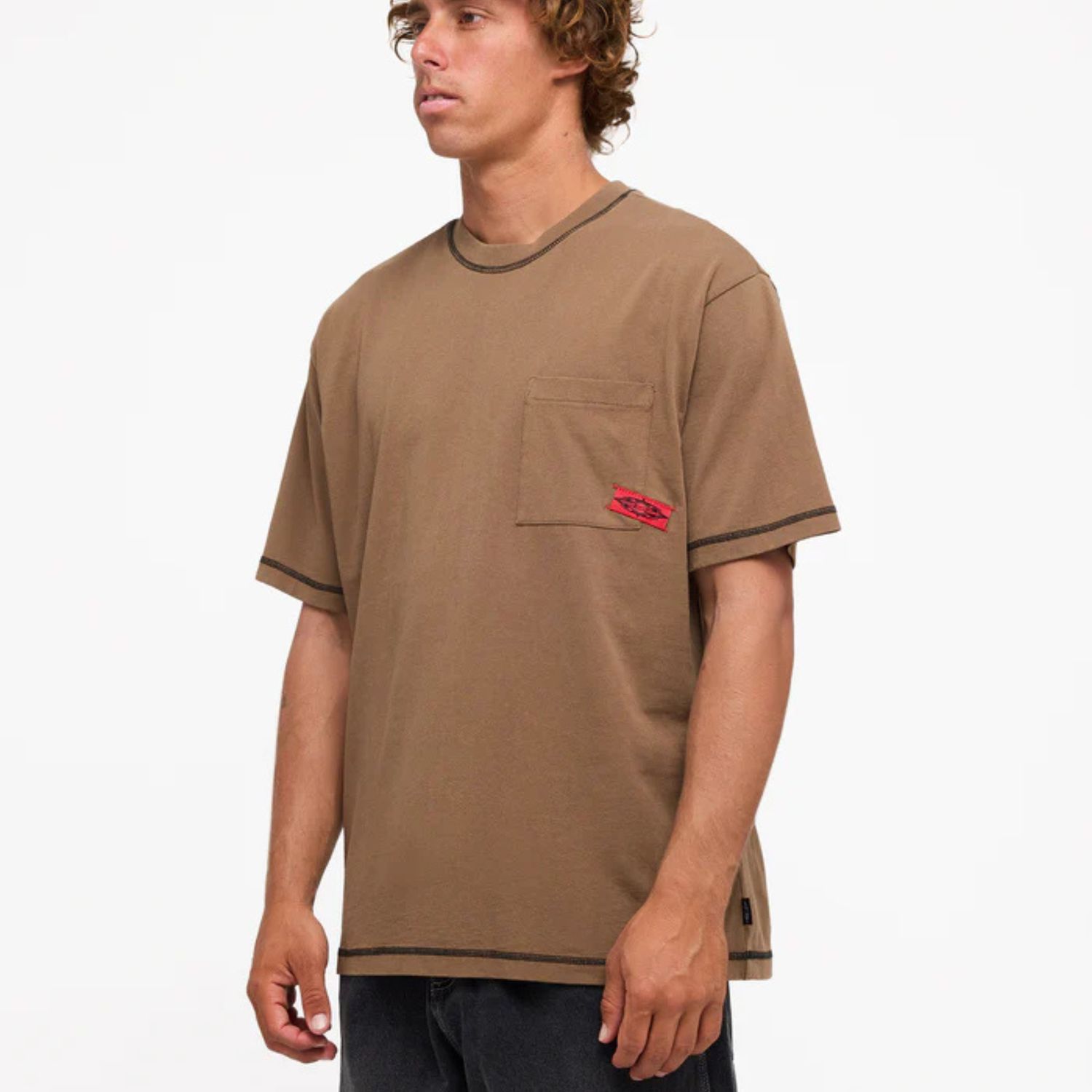 BILLABONG MENS IMMORTAL POCKET SS TEE - GRAVEL
