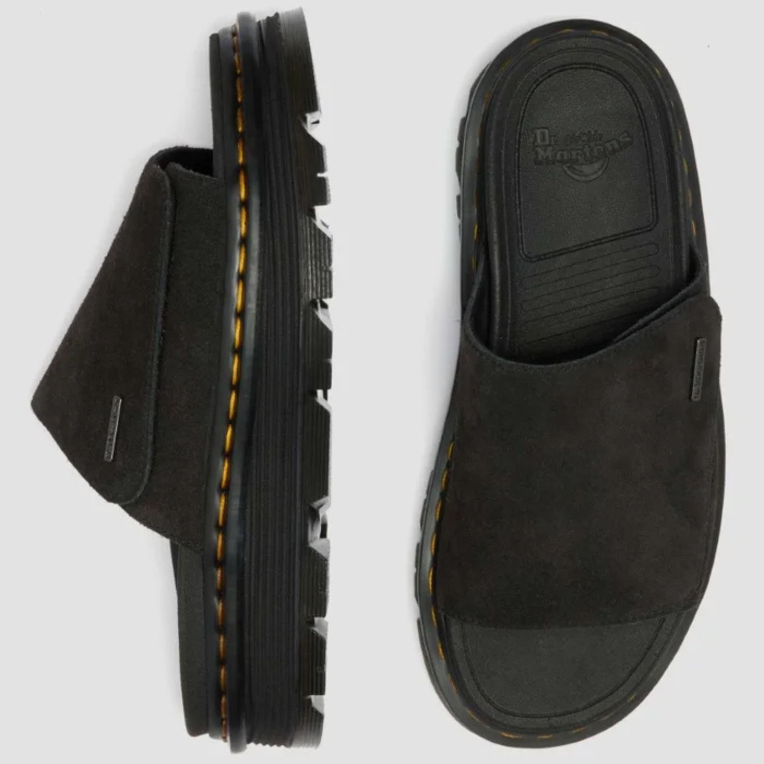 DR MARTENS ZEBZAG SLIDE SUEDE- BLACK EH SUEDE