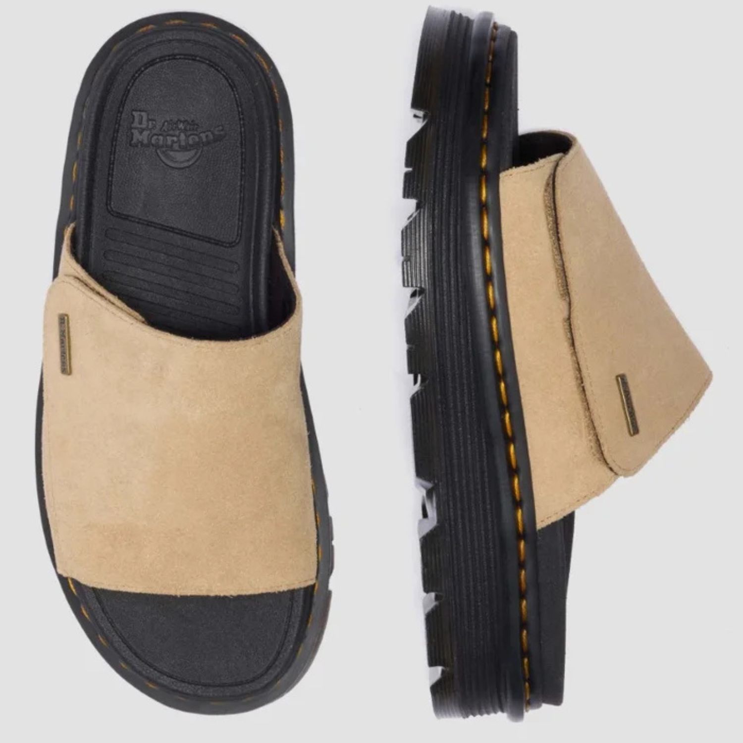 DR MARTENS ZEBZAG SLIDE SUEDE- SAVANNAH TAN EH SUEDE