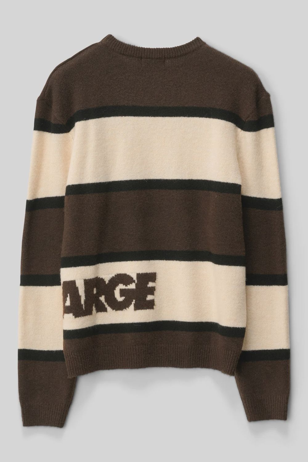 X LARGE MENS ITALIC STRIPE KNIT SWEATER - BROWN