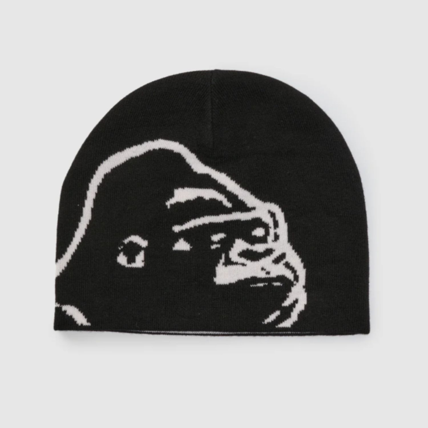X LARGE MENS GORILLA SKULL CAP - BLACK