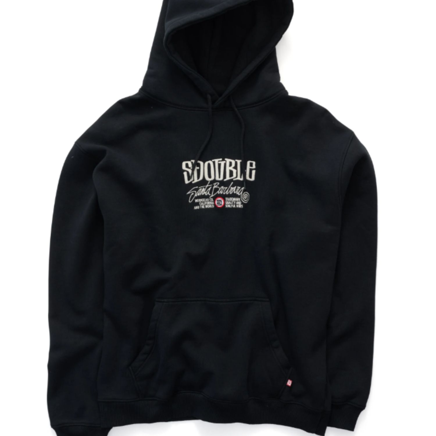 SDOUBLE MENS TRADEMARK PULLOVER HOOD - BLACK