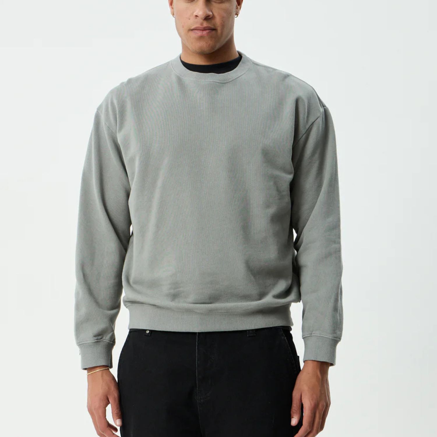 AFENDS MENS GENESIS - CREW NECK - WASHED SYCAMORE