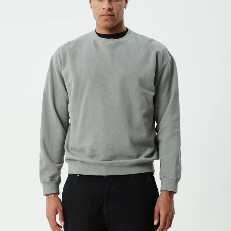 AFENDS MENS GENESIS - CREW NECK - WASHED SYCAMORE