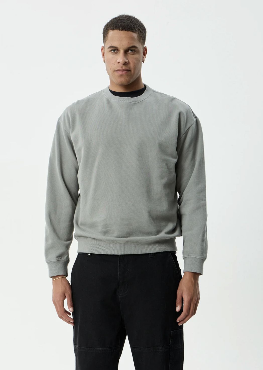 AFENDS MENS GENESIS - CREW NECK - WASHED SYCAMORE