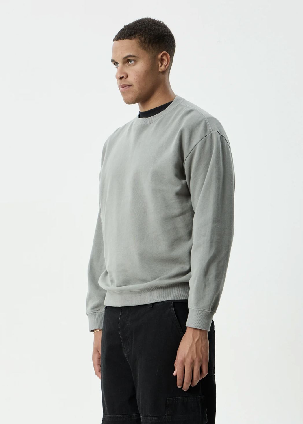 AFENDS MENS GENESIS - CREW NECK - WASHED SYCAMORE
