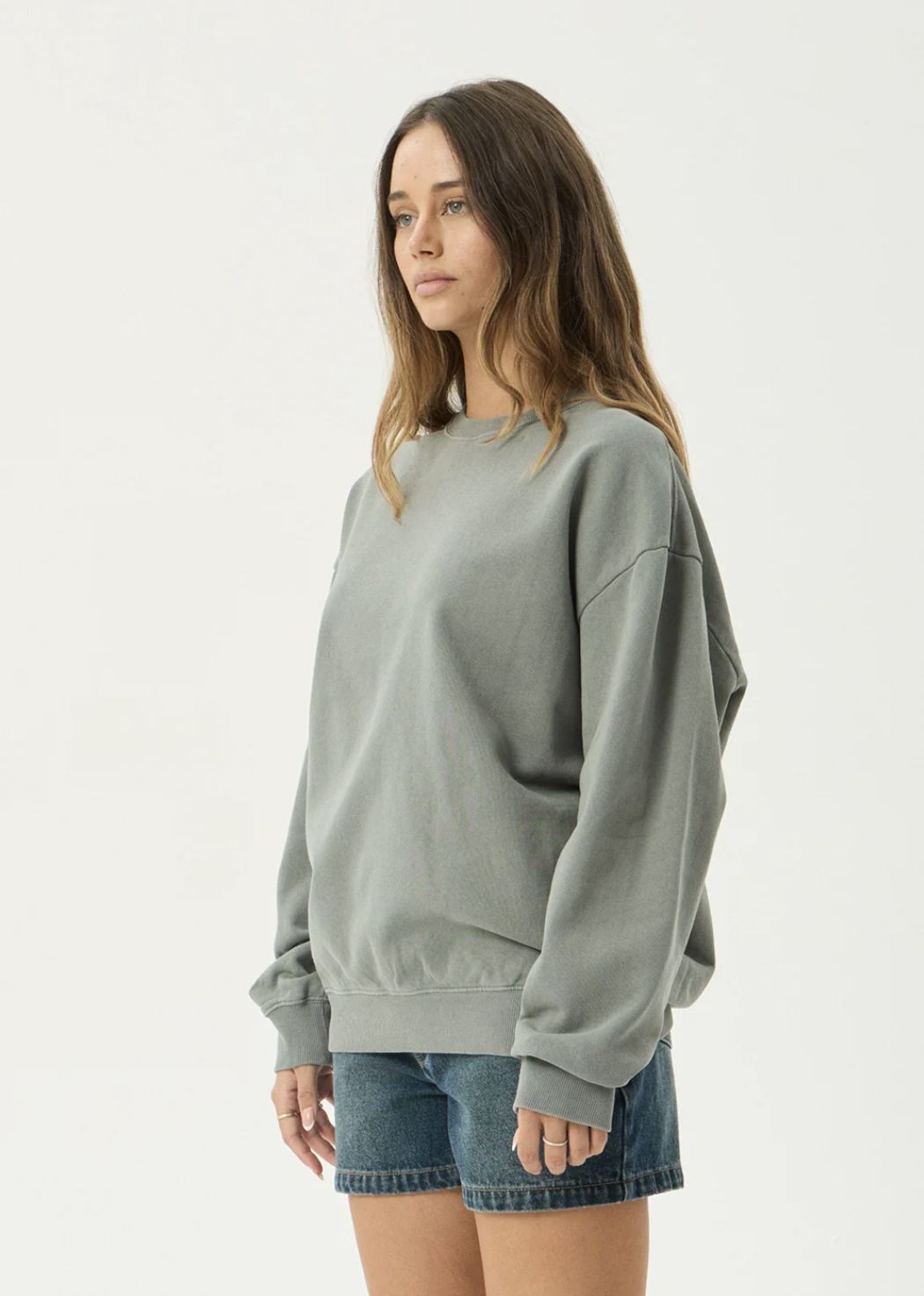 AFENDS MENS GENESIS - CREW NECK - WASHED SYCAMORE
