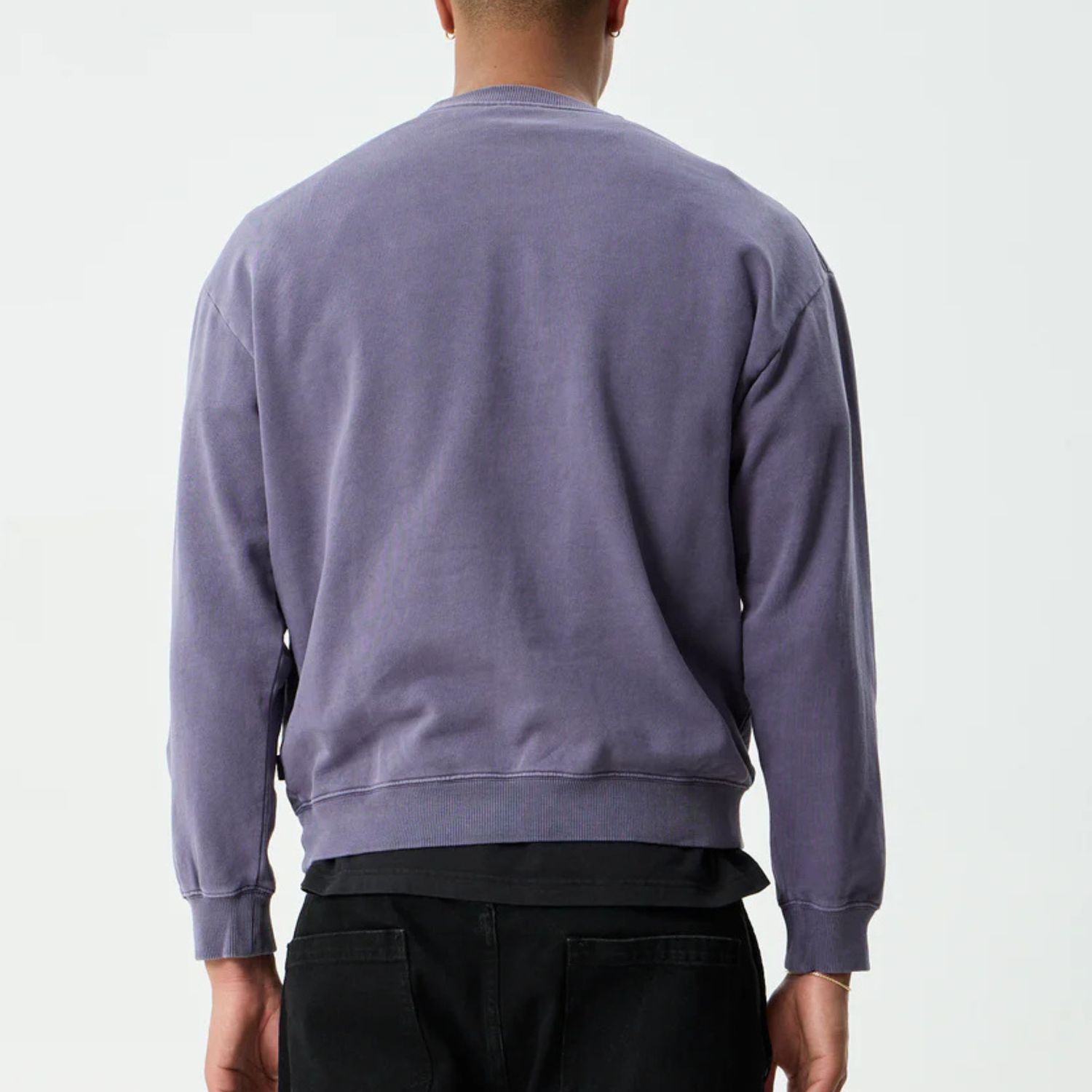 AFENDS MENS GENESIS - CREW NECK - VINTAGE AUBERGINE