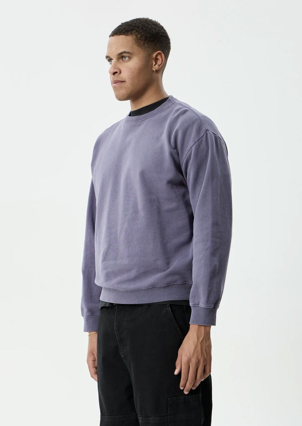 AFENDS MENS GENESIS - CREW NECK - VINTAGE AUBERGINE