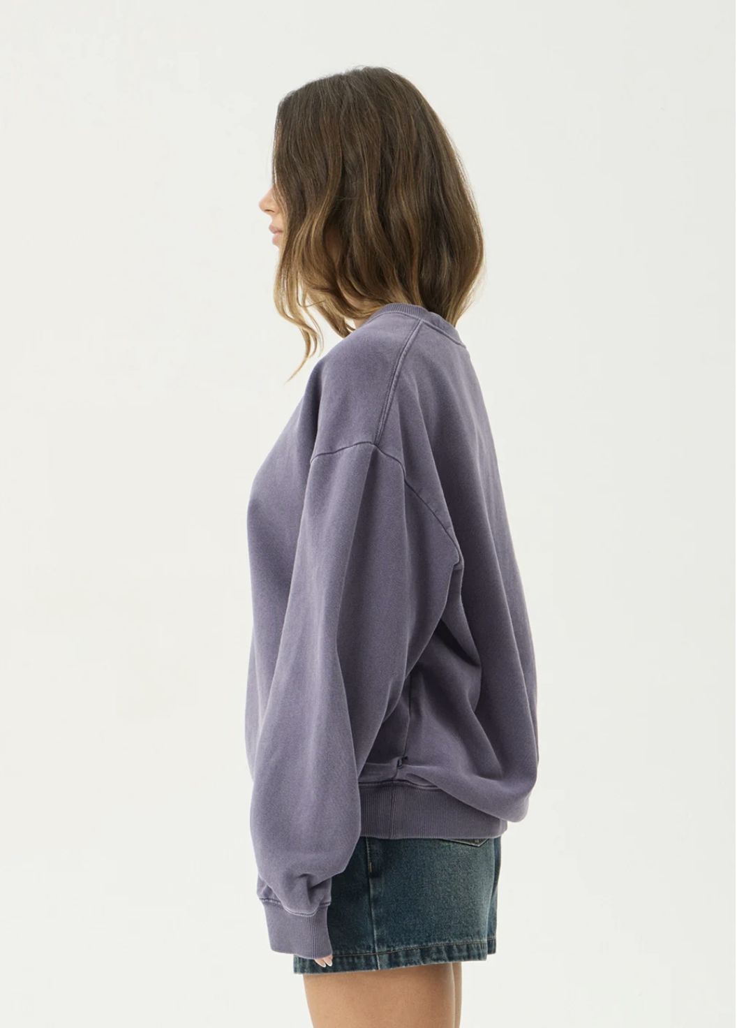 AFENDS MENS GENESIS - CREW NECK - VINTAGE AUBERGINE