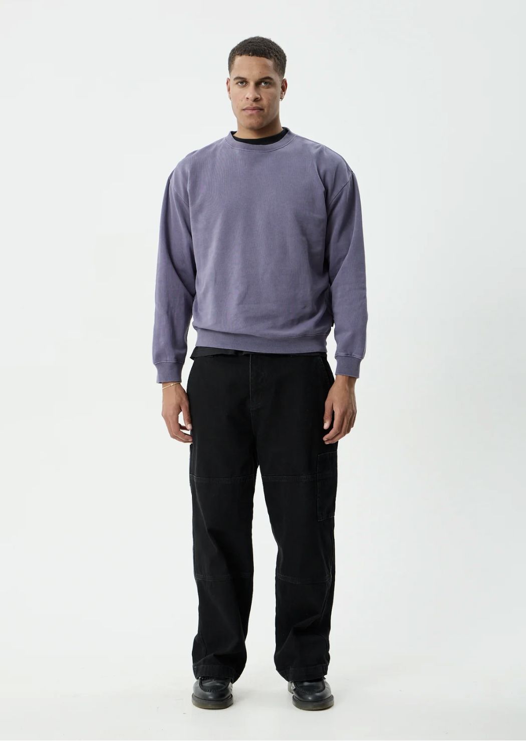 AFENDS MENS GENESIS - CREW NECK - VINTAGE AUBERGINE