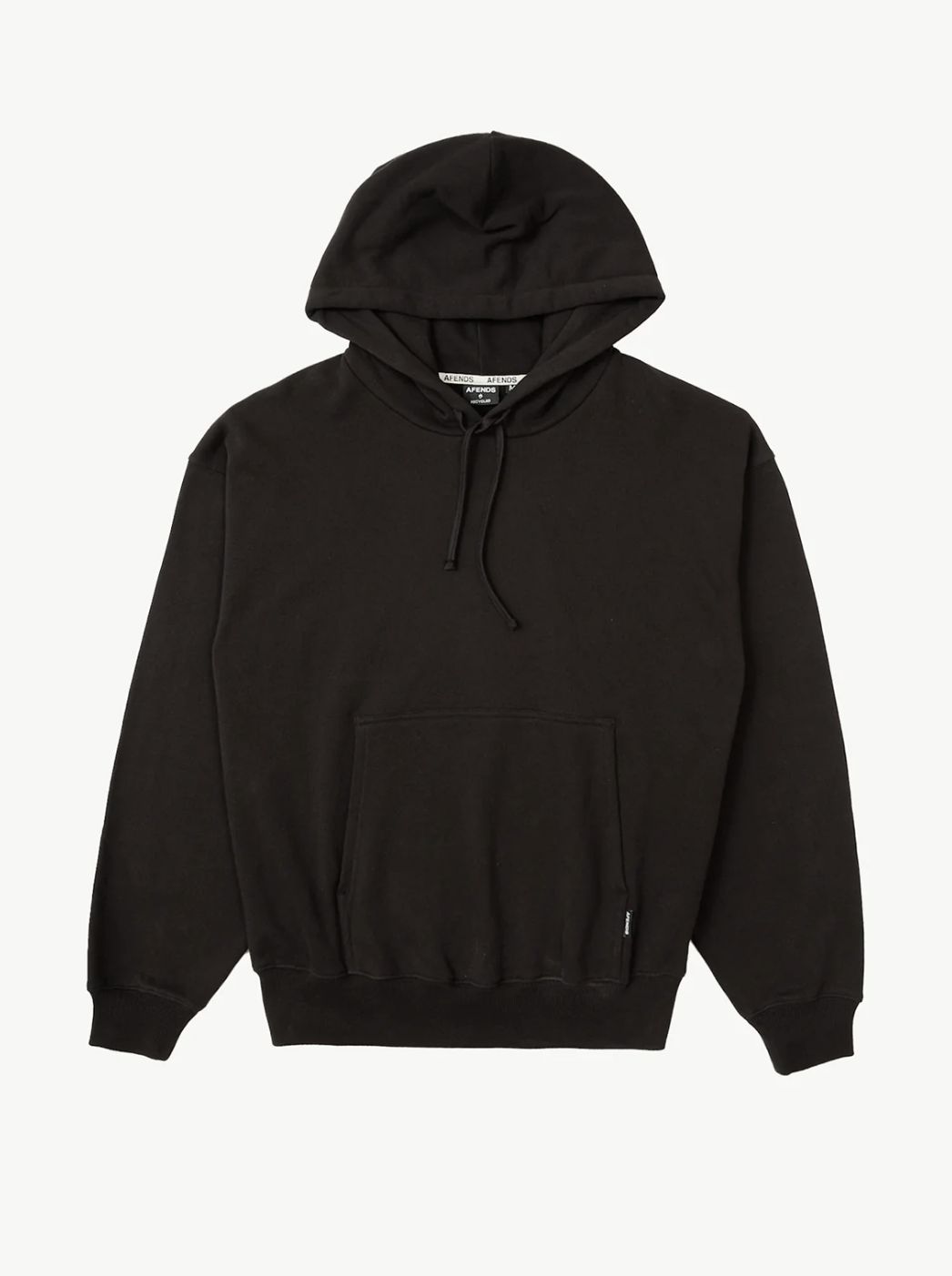 AFENDS MENS GENESIS - BOXY PULL ON HOOD - STONE BLACK