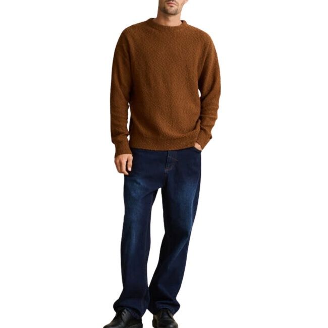 RHYTHM MENS WORN PATH KNIT - TOBACCO
