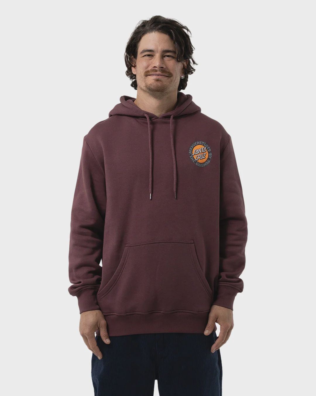 SANTA CRUZ MENS SPLATTER MFG DOT HOODIE - MAROON