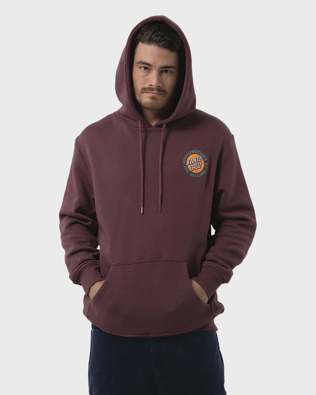 SANTA CRUZ MENS SPLATTER MFG DOT HOODIE - MAROON