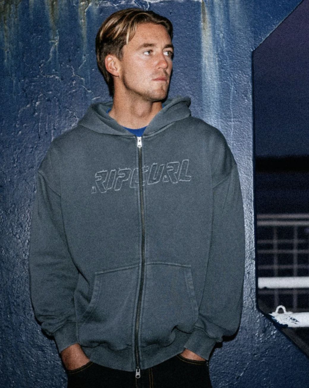 RIPCURL MENS LIQUID TRIPS ZIP THRU HOOD - PINE NIGHT
