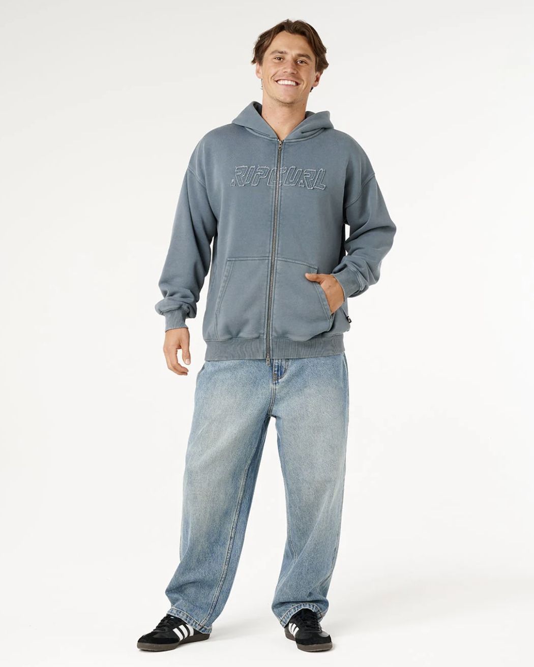 RIPCURL MENS LIQUID TRIPS ZIP THRU HOOD - PINE NIGHT