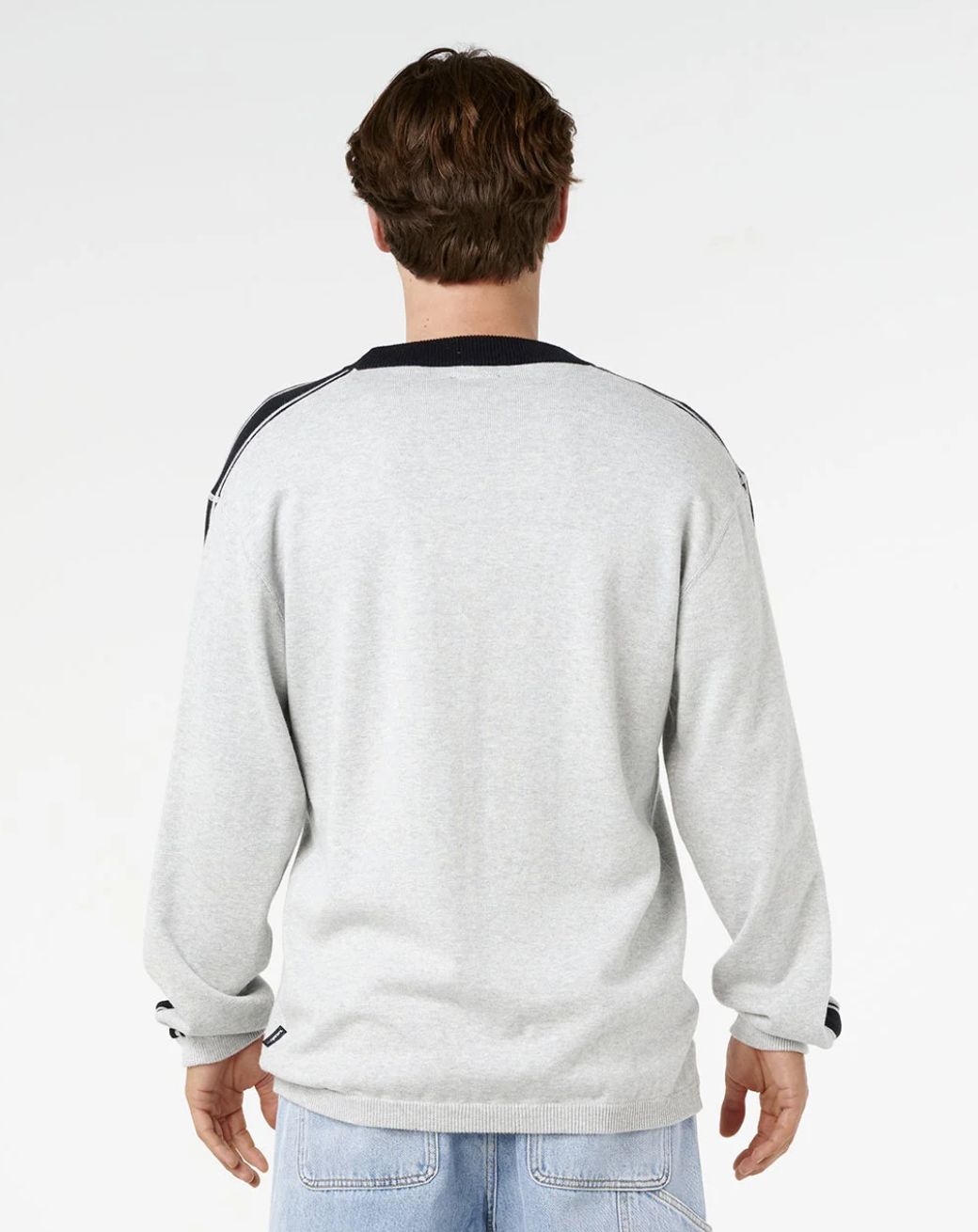 RIPCURL MENS PANEL BEATER KNIT CREW - GREY MARLE