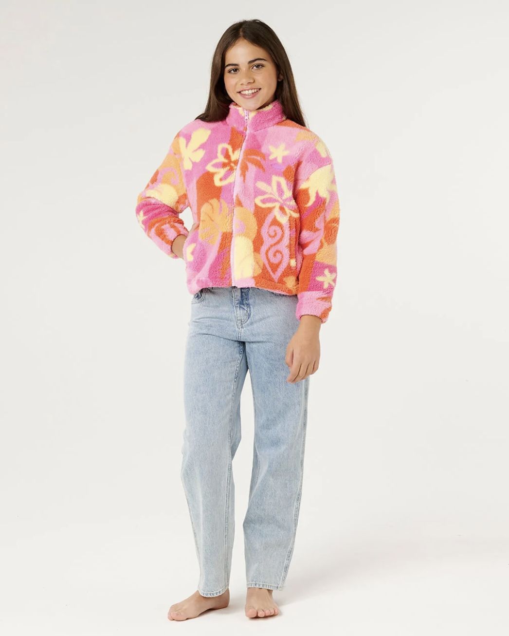 RIPCURL TEEN GIRLS TROPICAL POLAR FLEECE - TANGERINE