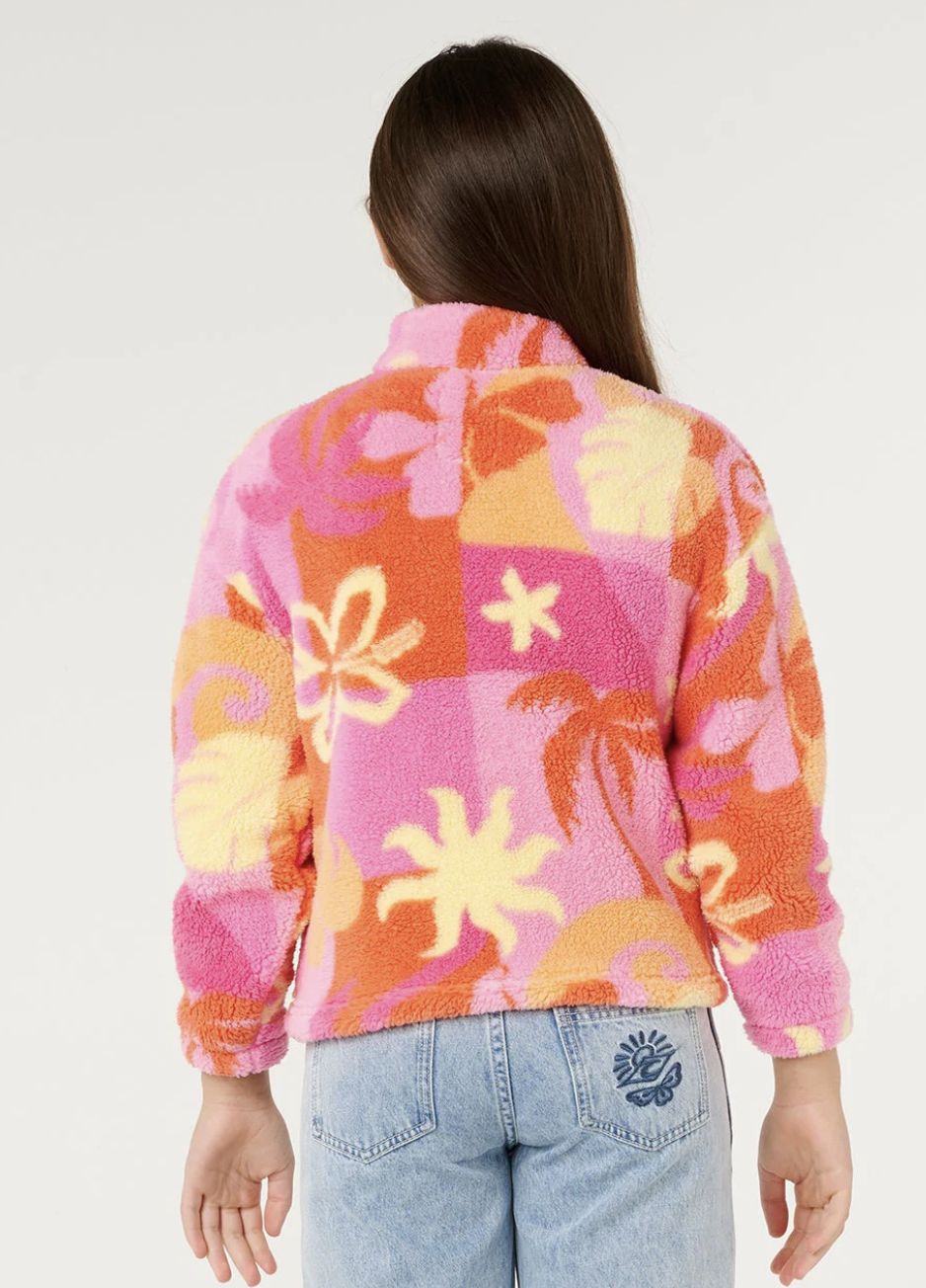 RIPCURL TEEN GIRLS TROPICAL POLAR FLEECE - TANGERINE