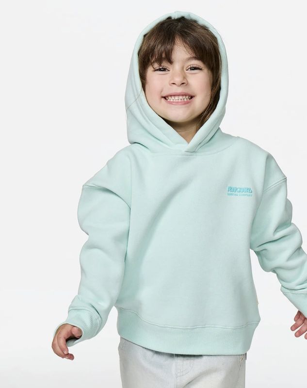 RIPCURL TODDLER GIRLS SURF PUFF HERITAGE HOOD - LIGHT SEA BLUE