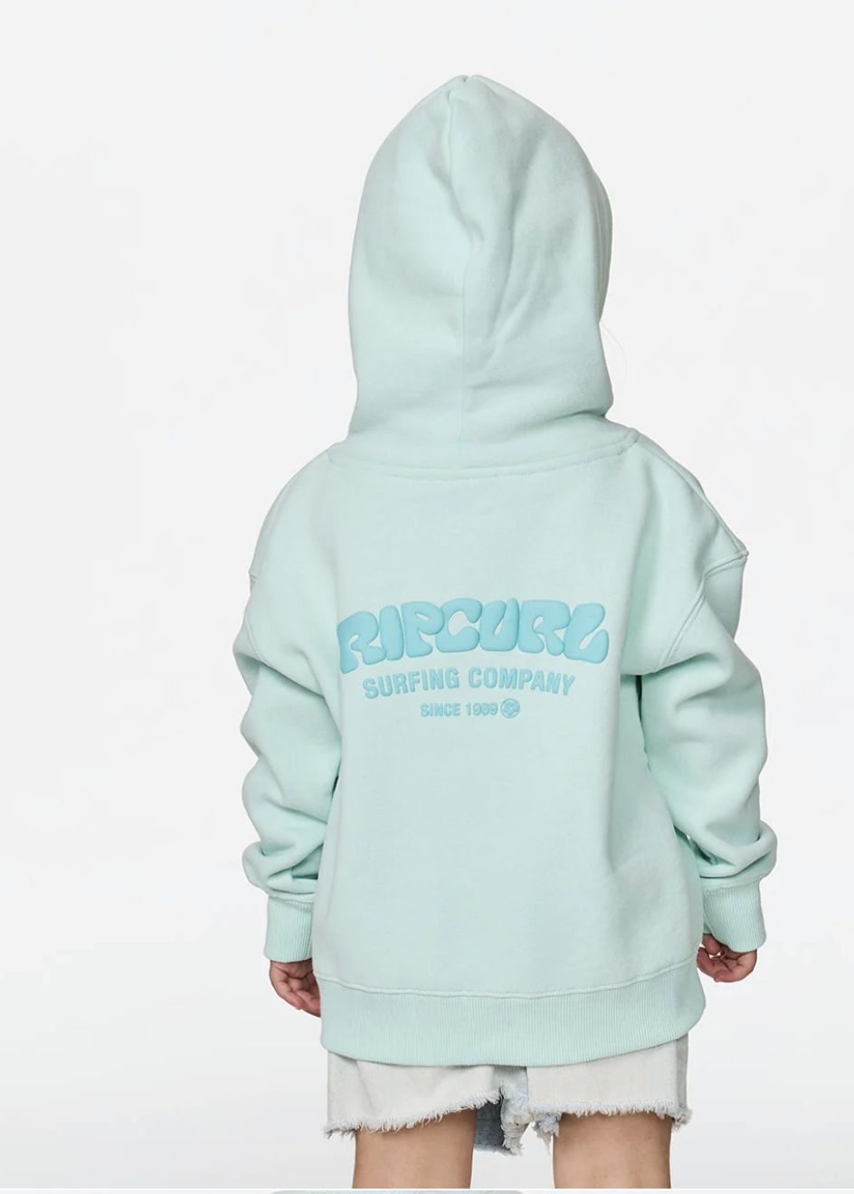 RIPCURL TODDLER GIRLS SURF PUFF HERITAGE HOOD - LIGHT SEA BLUE