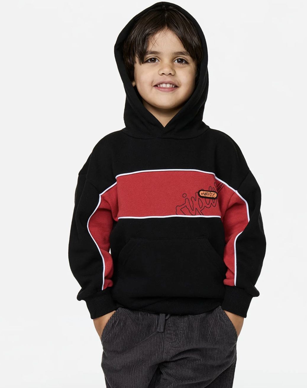 RIPCURL TODDLER BOYS PANEL BEATER HOOD - BLACK