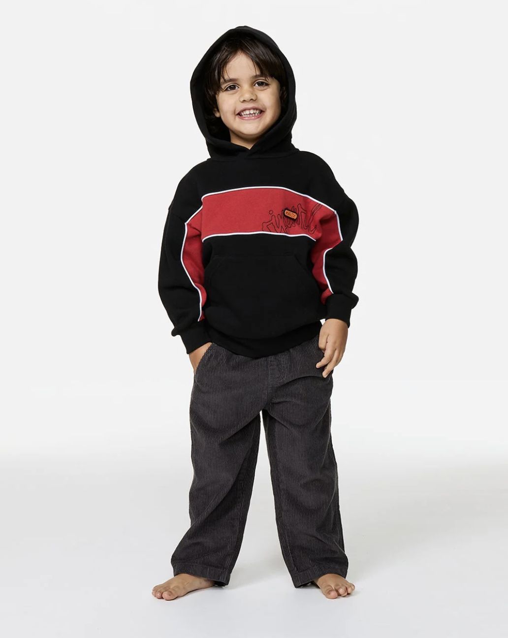 RIPCURL TODDLER BOYS PANEL BEATER HOOD - BLACK