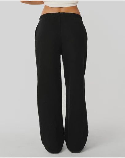 RIPCURL WOMENS SURF PUFF WIDE LEG TRACKPANT - WASHED BLACK