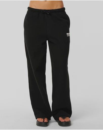 RIPCURL WOMENS SURF PUFF WIDE LEG TRACKPANT - WASHED BLACK