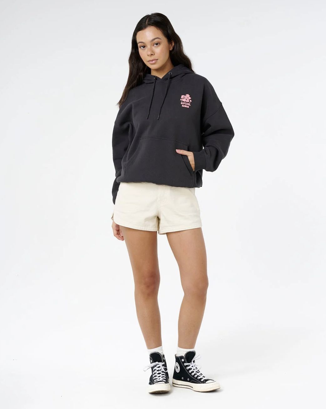 RIPCURL WOMENS SURF PUFF HERITAGE HOOD P/P - WASHED BLACK