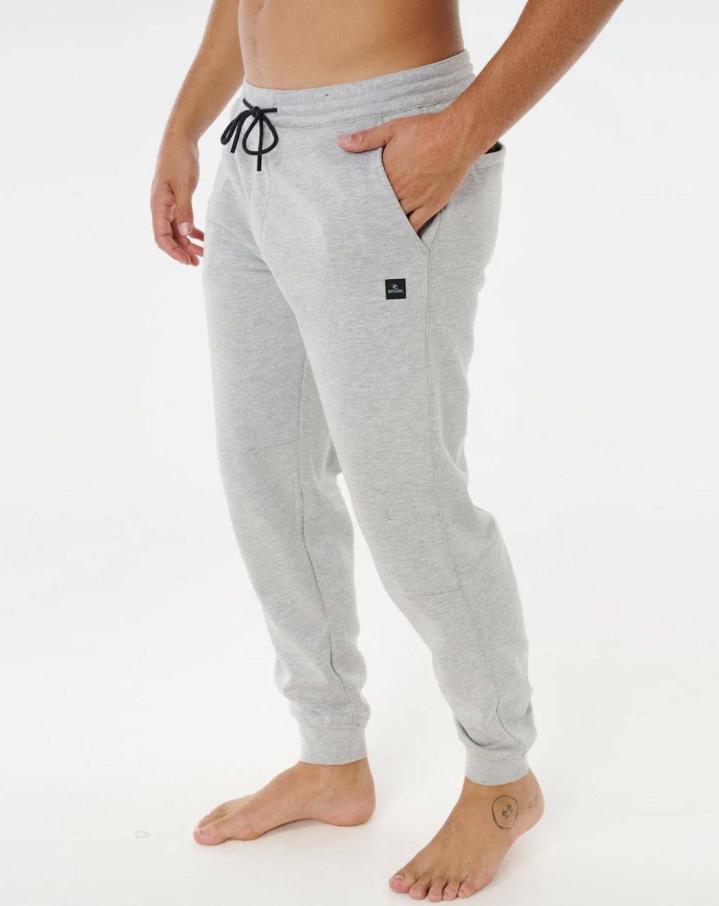 RIPCURL MENS ANTI SERIES DEPARTED TRACKPANT - LIGHT GREY MARLE