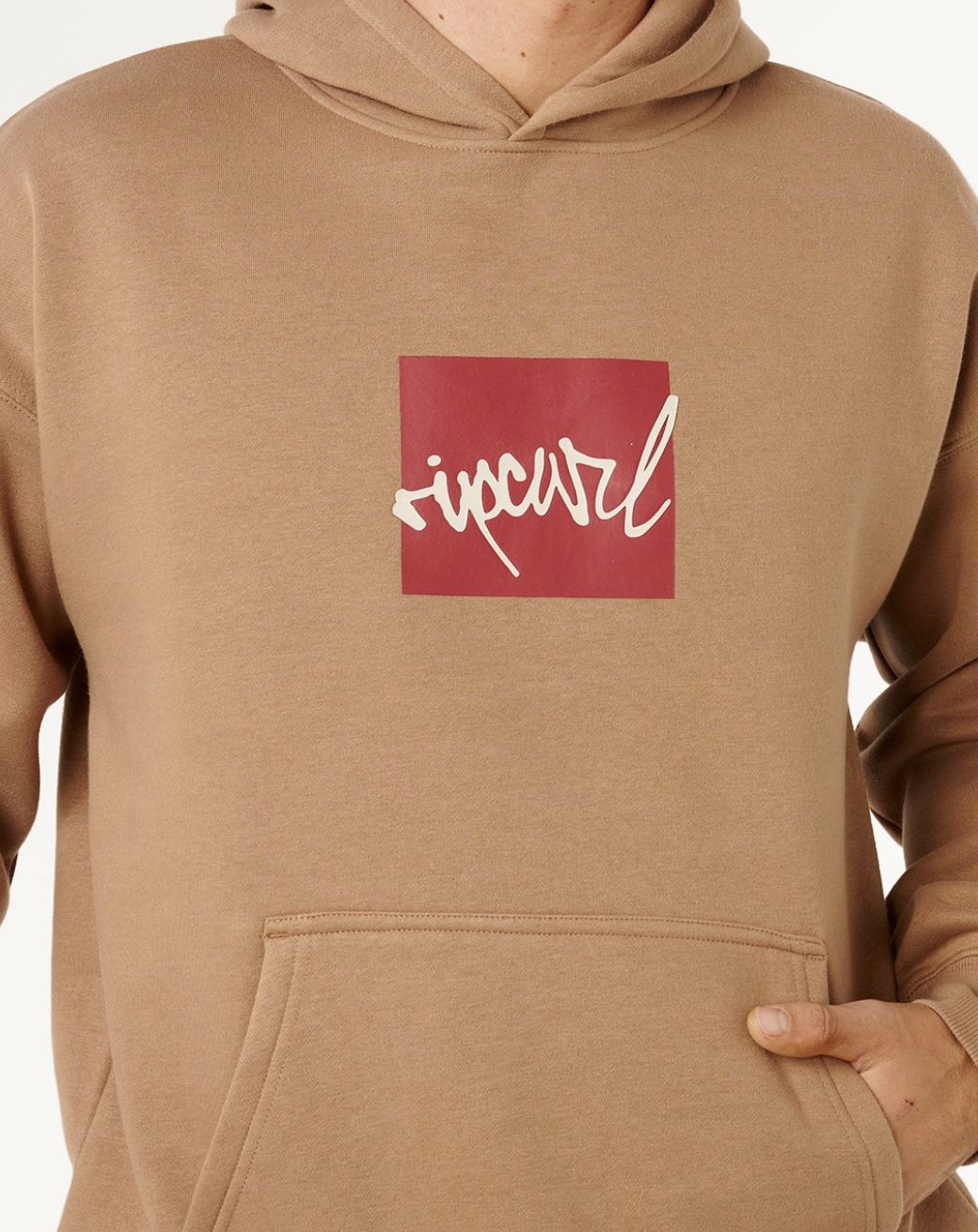 RIPCURL MENS RIP SCRIPT ICON HOOD - MOCHA