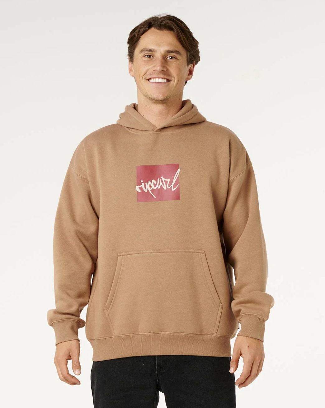 RIPCURL MENS RIP SCRIPT ICON HOOD - MOCHA