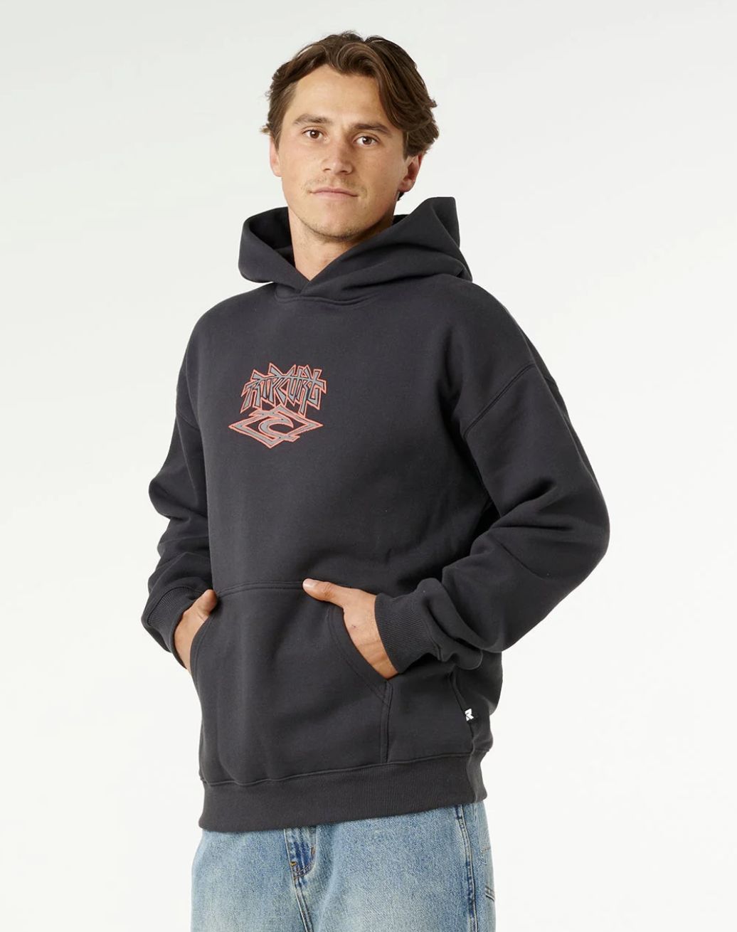 RIPCURL MENS LIQUID TRIPS LWA HOOD - WASHED BLACK