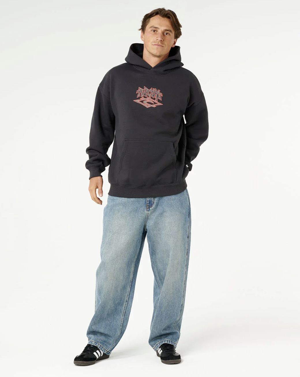 RIPCURL MENS LIQUID TRIPS LWA HOOD - WASHED BLACK