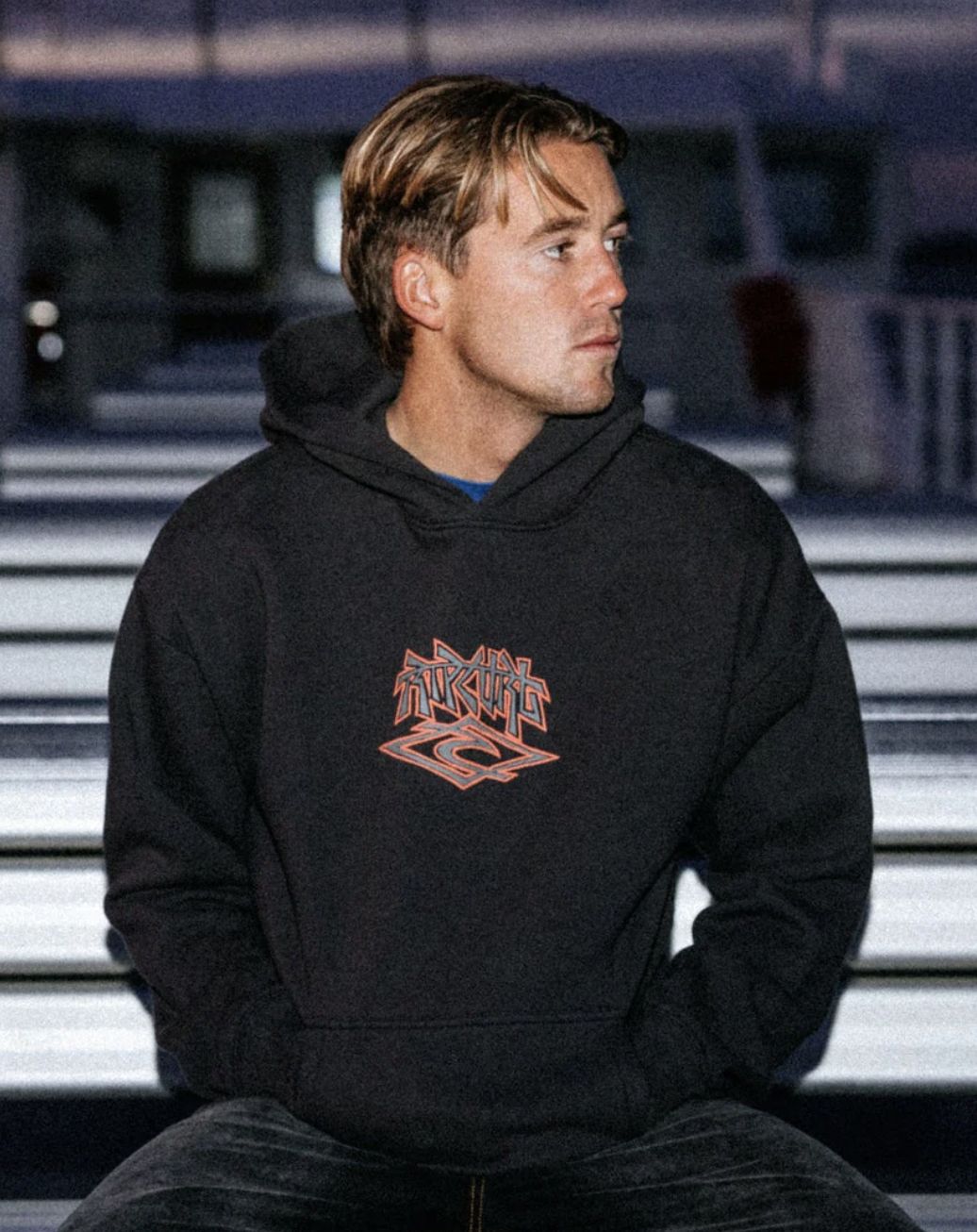 RIPCURL MENS LIQUID TRIPS LWA HOOD - WASHED BLACK