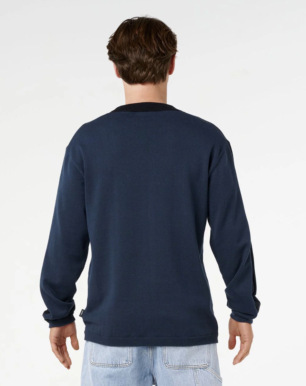 RIPCURL MENS PANEL BEATER KNIT CREW - DARK NAVY