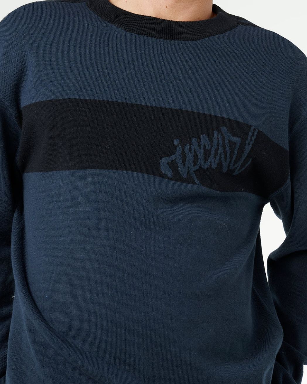 RIPCURL MENS PANEL BEATER KNIT CREW - DARK NAVY