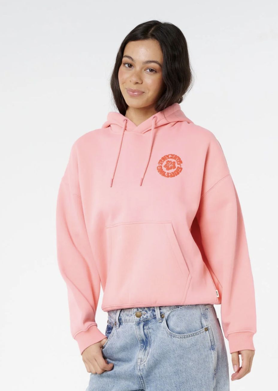 RIPCURL WOMENS SURF PUFF HERITAGE HOOD P/P - PINK